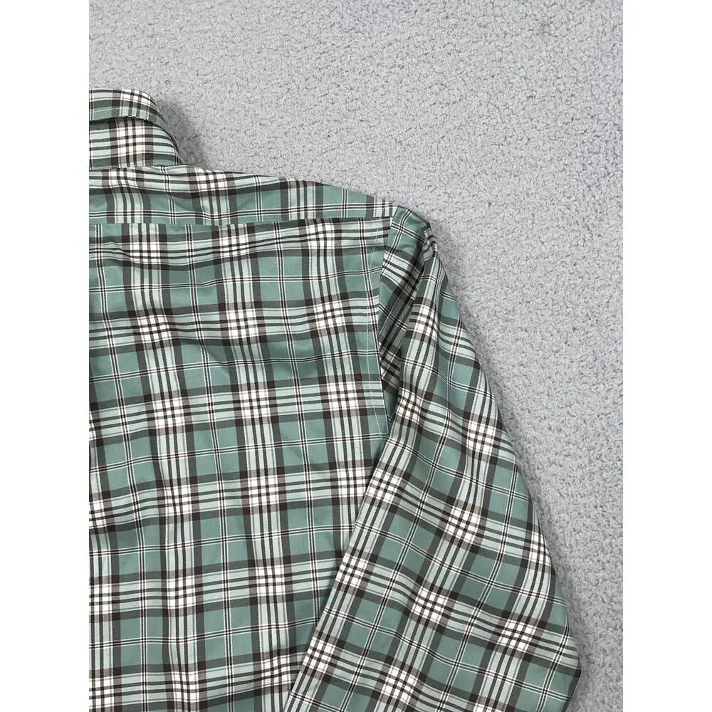 Brooks Brothers Mens Size XL Regent Green Plaid Long Sleeve Button Up Shirt - Picture 8 of 12
